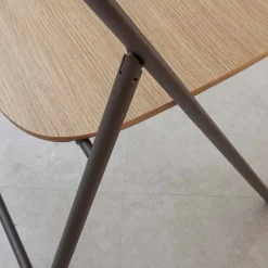 Sedia Pieghevole Metallo e Seduta e Schienale Legno Rovere 2 Pezzi - Roberta