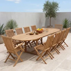 Sedia Pieghevole Outdoor in Teak con Braccioli – Yggdrasil