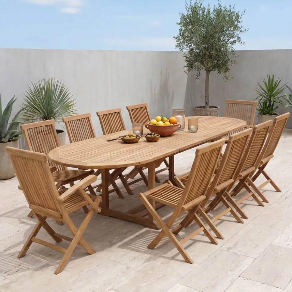 Sedia Pieghevole Outdoor in Teak con Braccioli – Yggdrasil