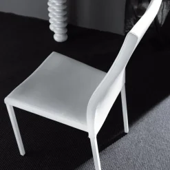 Sedia Pranzo Moderna in Metallo Verniciato e Seduta Ecopelle, 4 Pezzi - Alba