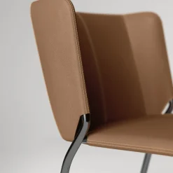 Sedia Sala da Pranzo con Seduta Rivestita in Pelle Made in Italy - Giulia