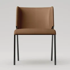 Sedia Sala da Pranzo con Seduta Rivestita in Pelle Made in Italy - Giulia