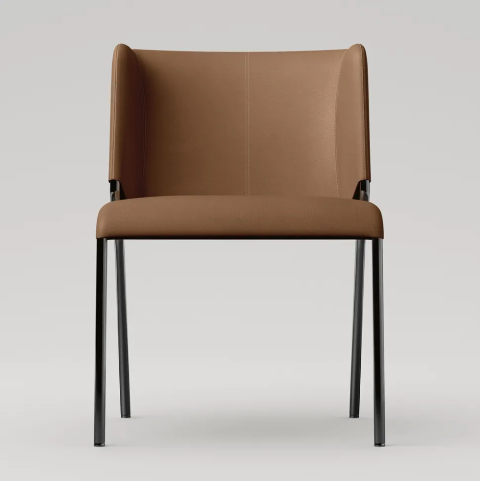 Sedia Sala da Pranzo con Seduta Rivestita in Pelle Made in Italy - Giulia