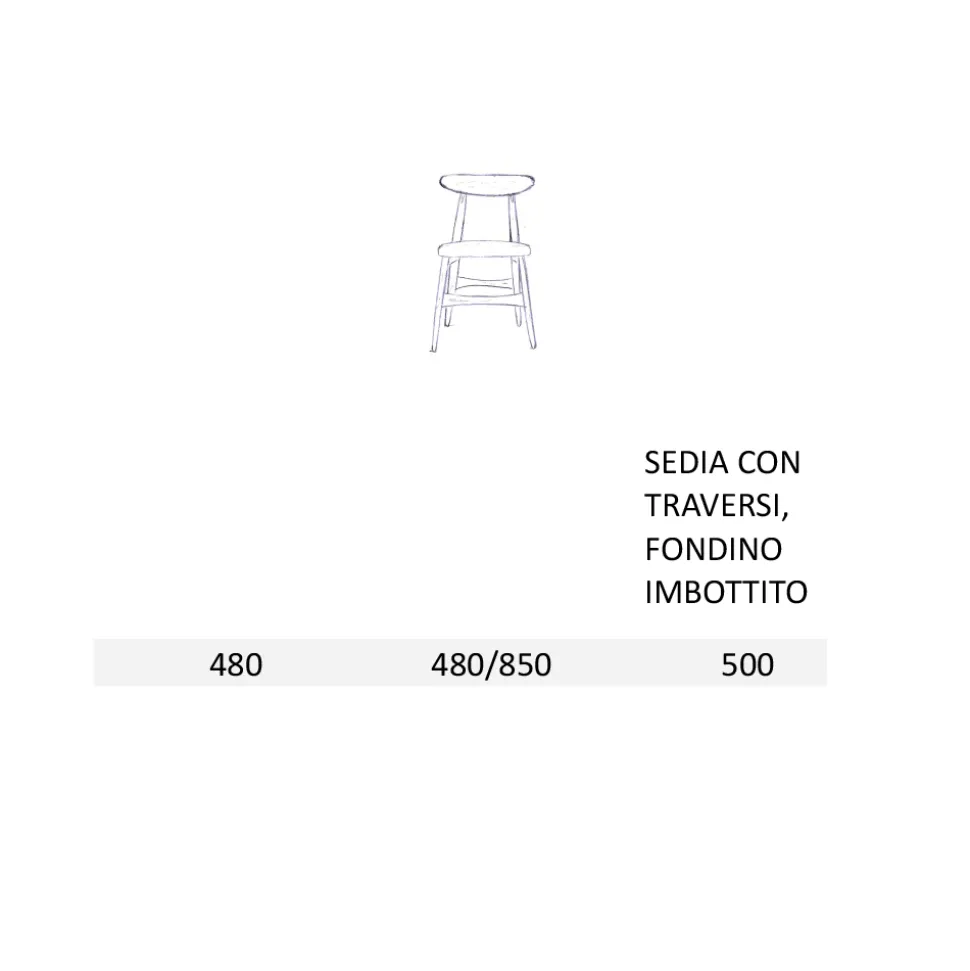 Sedia Sala da Pranzo Imbottita in Legno Massello Made in Italy - Salicornia