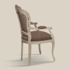Sedia Sala da Pranzo in Legno Bianco e Tessuto Made in Italy - Majesty