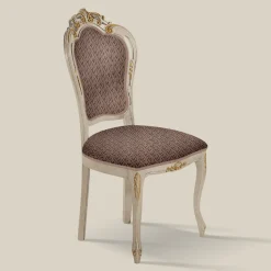Sedia Sala da Pranzo in Legno Bianco e Tessuto Made in Italy - Majesty