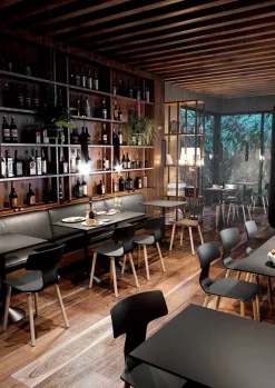 Sedia Sala da Pranzo in Legno e Polipropilene Made in Italy, 2 Pezzi - Clover