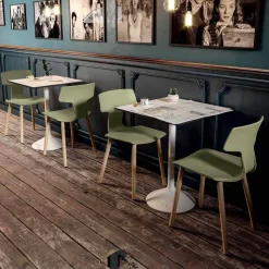 Sedia Sala da Pranzo in Legno e Polipropilene Made in Italy, 2 Pezzi - Clover