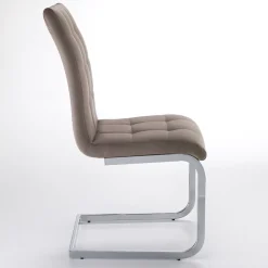 Sedia Sala da Pranzo in Pelle Sintetica e Metallo Cromato 4 Pezzi - Molise