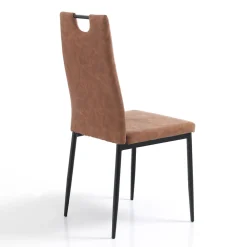 Sedia Sala da Pranzo in Pelle Sintetica Invecchiata 4 Pezzi - Cassandra