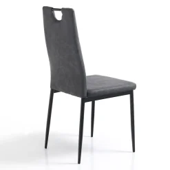 Sedia Sala da Pranzo in Pelle Sintetica Invecchiata 4 Pezzi - Cassandra