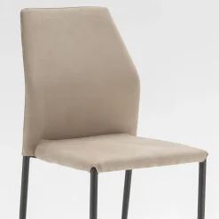 Sedia Sala da Pranzo Seduta in Microfibra Made in Italy, 2 Pezzi - Camelia