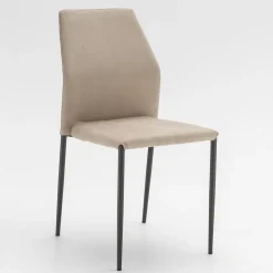 Sedia Sala da Pranzo Seduta in Microfibra Made in Italy, 2 Pezzi - Camelia