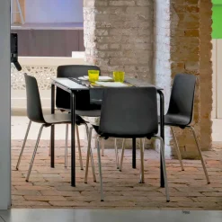 Sedia Sala Pranzo in Metallo e Polipropilene Made in Italy, 4 Pezzi - Carlita