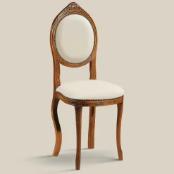Sedia Stile Classico in Legno di Noce Imbottita Made in Italy - Elegant