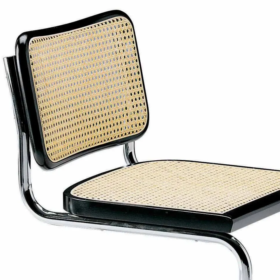Sedia Ufficio in Paglia con Struttura in Acciaio e Legno Made in Italy - Baviera