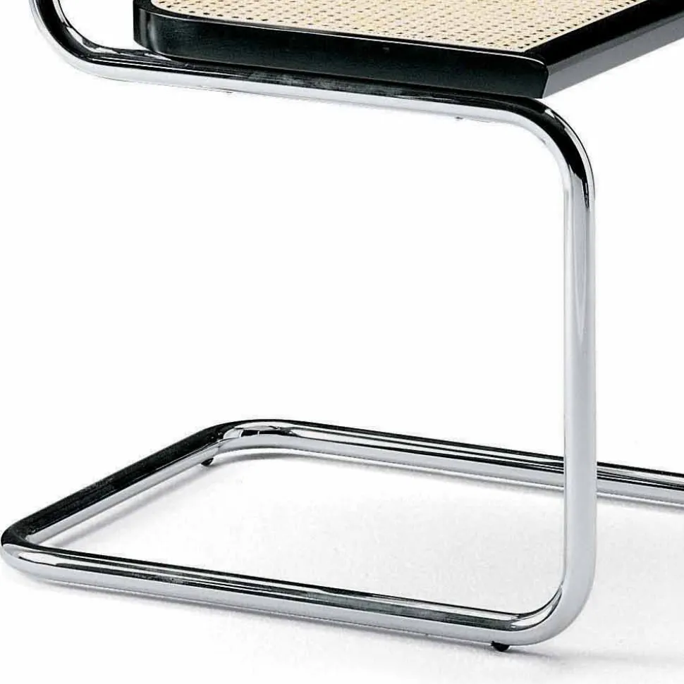 Sedia Ufficio in Paglia con Struttura in Acciaio e Legno Made in Italy - Baviera
