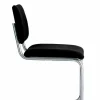 Sedia Ufficio in Pelle con Struttura in Acciaio Cromato Made in Italy - Ottante