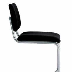Sedia Ufficio in Pelle con Struttura in Acciaio Cromato Made in Italy - Ottante