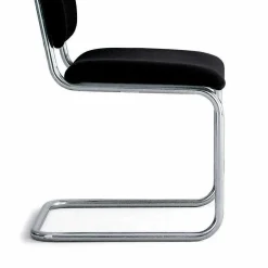 Sedia Ufficio in Pelle con Struttura in Acciaio Cromato Made in Italy - Ottante