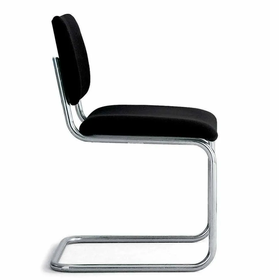 Sedia Ufficio in Pelle con Struttura in Acciaio Cromato Made in Italy - Ottante