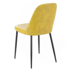 4 Sedie da Interno in Soft-touch di Diversi Colori e Gambe in Metallo - Hugo