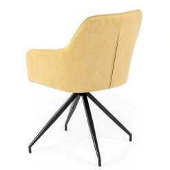 4 Sedie da Soggiorno con Seduta in Tessuto e Struttura e Gambe in Metallo - Pino