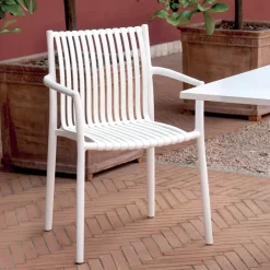 4 Sedie Impilabili da Giardino in Polipropilene Resistente ai Raggi UV - Ondara
