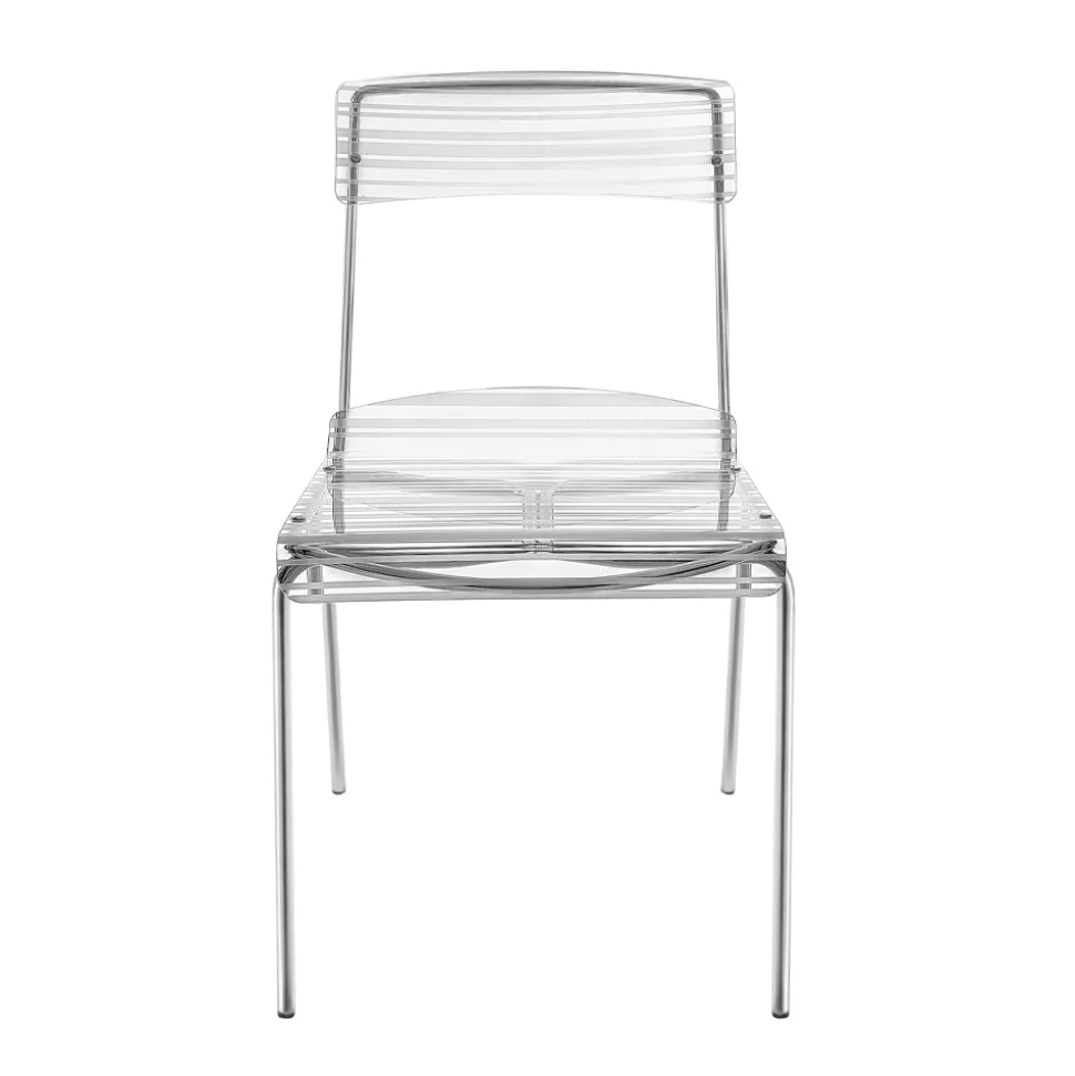 2 Sedie Impilabili in Plexiglass e Ferro Made in Italy - Timon