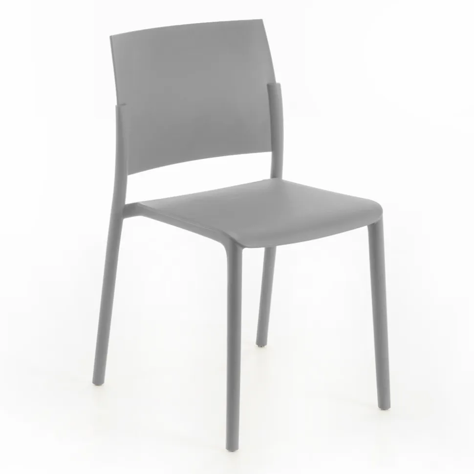 4 Sedie Impilabili Realizzate Interamente in Polipropilene in Diversi Colori - Mojito