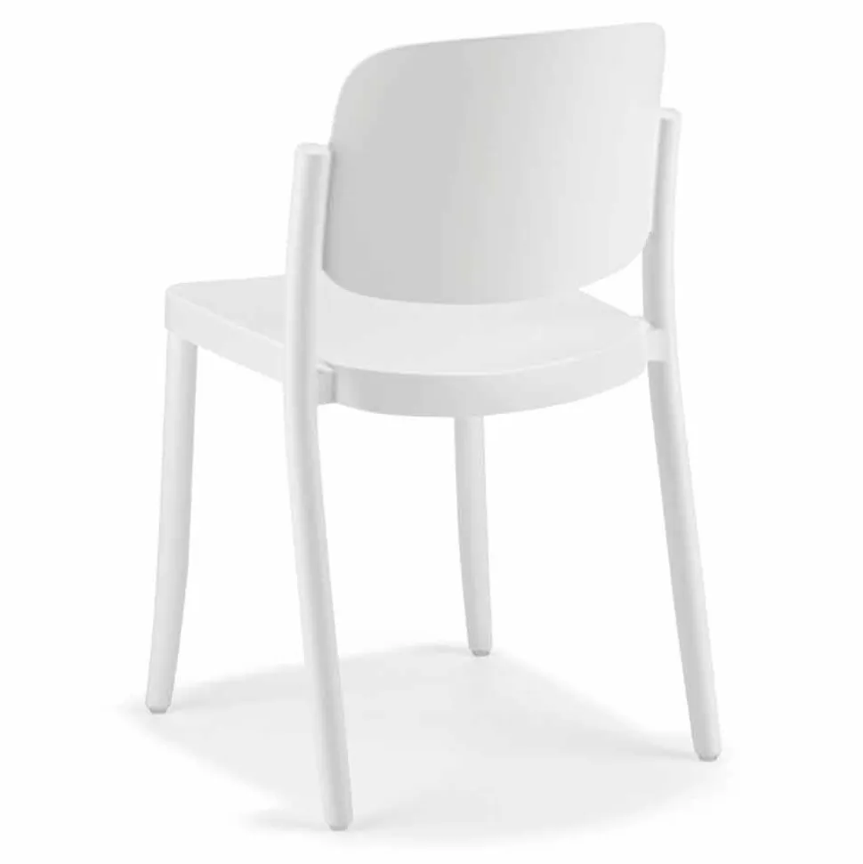 4 Sedie Moderne da Esterno Impilabili in Polipropilene Made in Italy - Bernetta