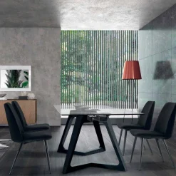 4 Sedie per Sala da Pranzo Imbottite Rivestite in Velluto Made in Italy – Granella