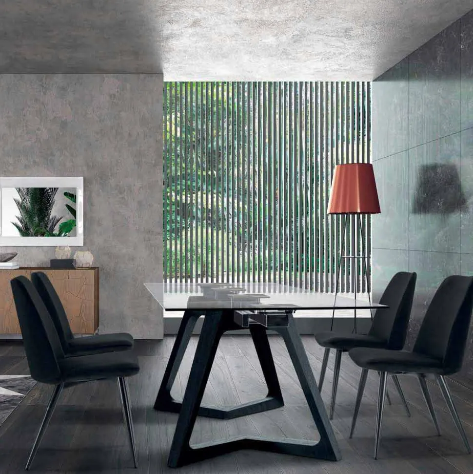 4 Sedie per Sala da Pranzo Imbottite Rivestite in Velluto Made in Italy – Granella