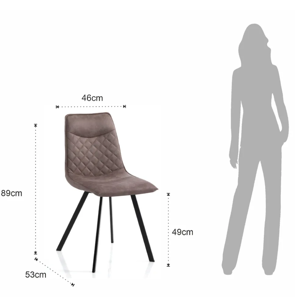 4 Sedie Rivestite in Pelle Sintetica Effetto Invecchiato - Idrogeno