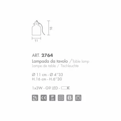Selene Bossa Nova lampada da tavolo Ø11 H16cm, vetro soffiato ametista