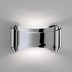 Selene Ionica lampada a muro made in Italy,30x10 H16cm,vetro e acciaio