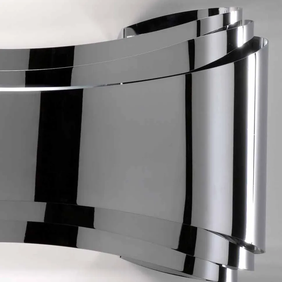 Selene Ionica lampada a muro made in Italy,30x10 H16cm,vetro e acciaio