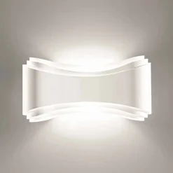 Selene Ionica lampada a muro made in Italy,40x12H20cm, acciaio e vetro
