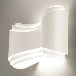 Selene Ionica lampada a muro made in Italy,40x12H20cm, acciaio e vetro