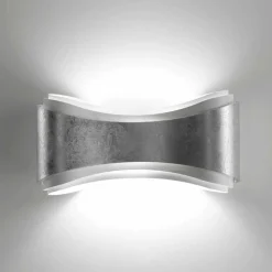 Selene Ionica lampada a muro made in Italy,40x12H20cm, acciaio e vetro