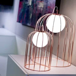 Selene Kluvì lumetto in vetro soffiato e metallo Ø19 H 27cm