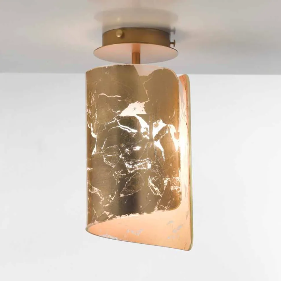 Selene Papiro lampada da soffitto in cristallo Ø15 H30cm,made in Italy