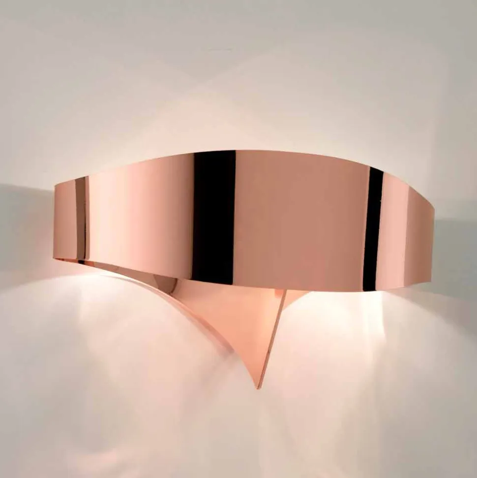 Selene Scudo lampada a parete galvanico design moderno, made in Italy