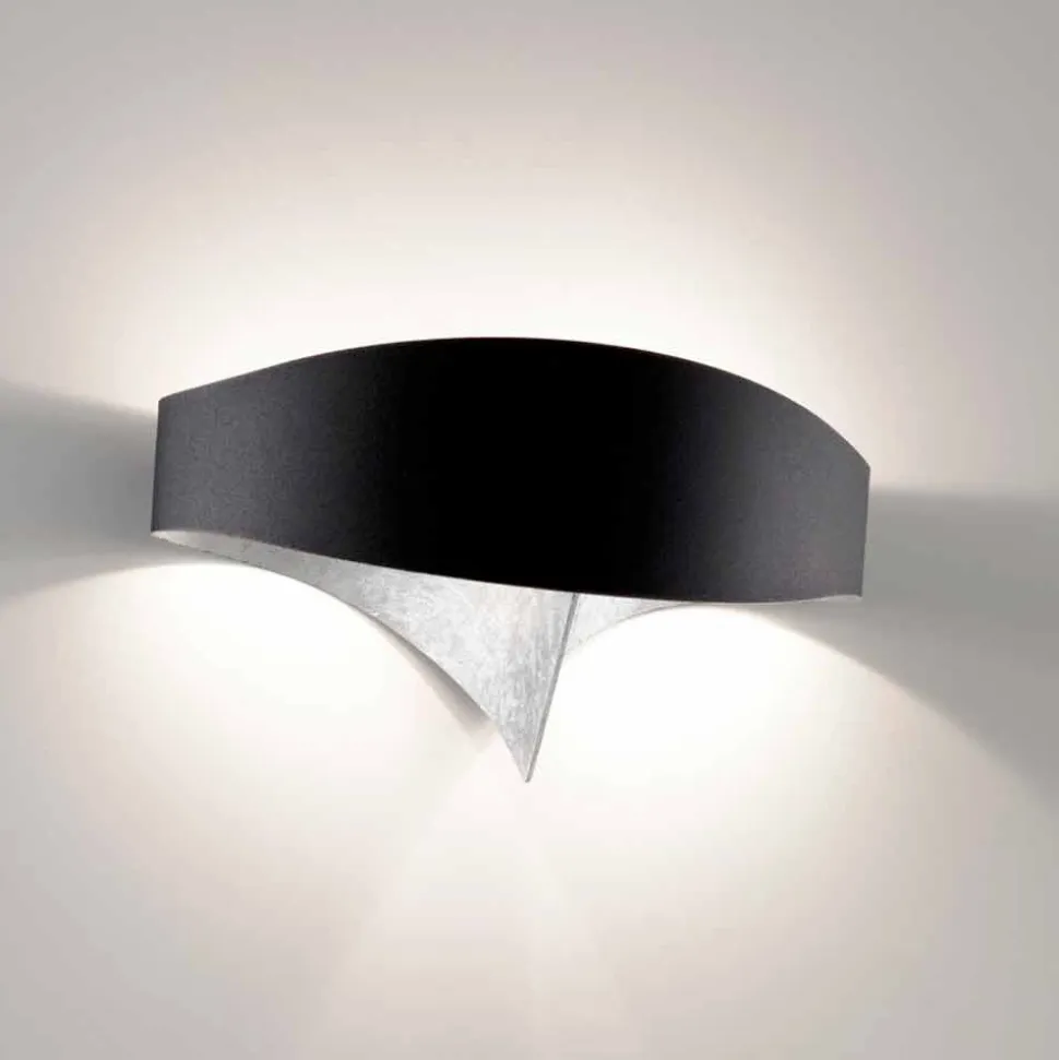 Selene Scudo lampada da parete bicolore di design moderno 29x15xH16 cm