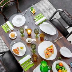 Servizio Aperitivo 12 Pezzi Piatti Design in Porcellana Bianca Moderni - Nalah
