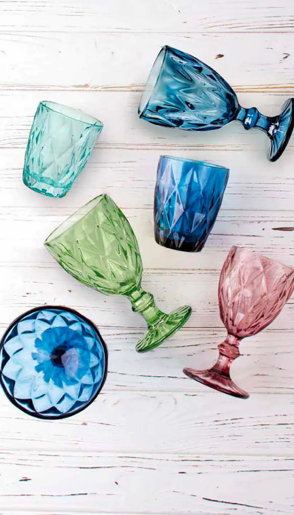 Servizio Bicchieri da Acqua in Vetro Colorato 12 Pezzi Design Moderno - Timon