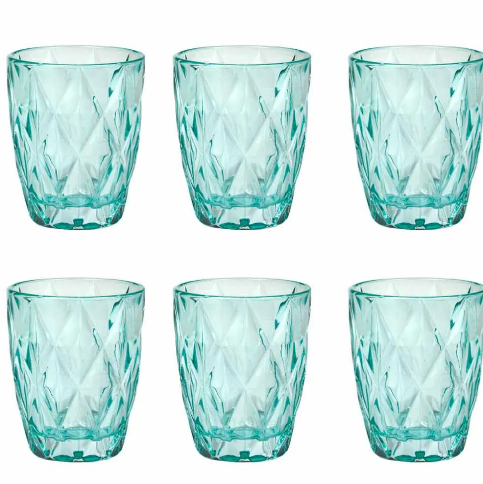 Servizio Bicchieri da Acqua in Vetro Colorato 12 Pezzi Design Moderno - Timon