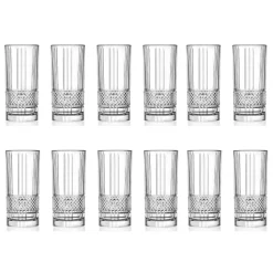 Servizio Bicchieri Tumbler Eco Cristallo Decoro a Diamante 12 Pz - Brioso