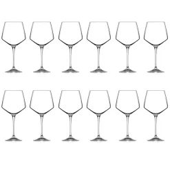 Servizio Calici da Vino Rosso o Bianco Eco Cristallo Minimale 12 Pz - Etera