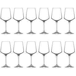 Servizio Calici da Vino Rosso o Bianco Eco Cristallo Minimale 12 Pz - Etera